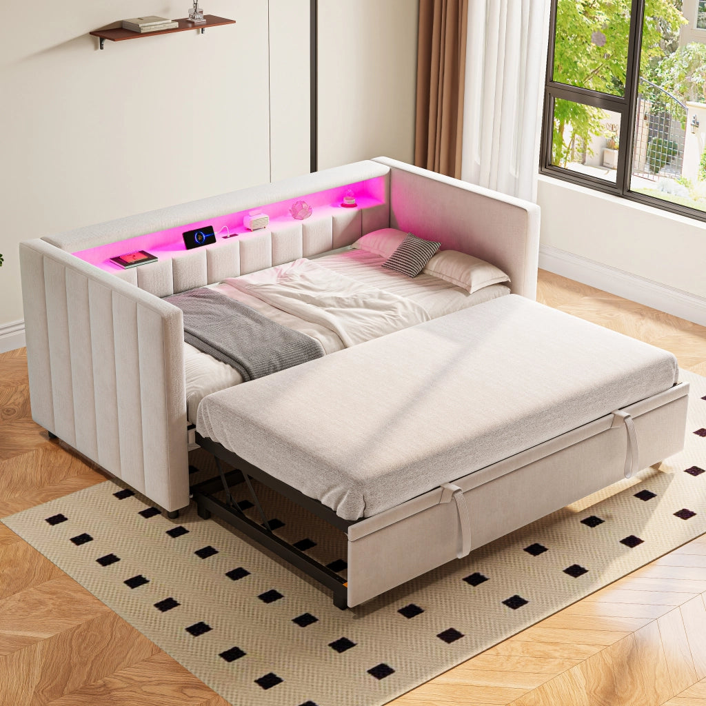 Divano letto con funzione letto estraibile velluto 90x190 cm