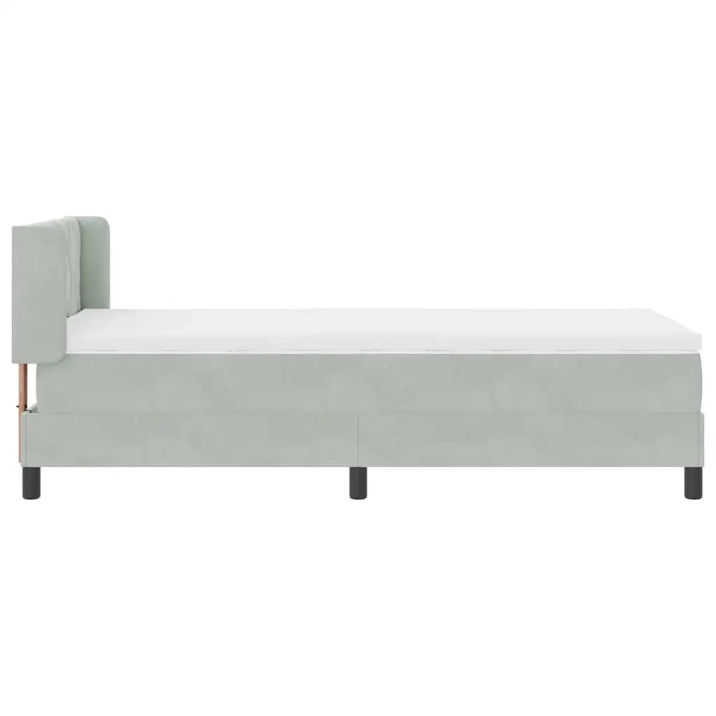 Letto a molle con testiera Grigio chiaro 200 x 100 cm Velluto 3341510