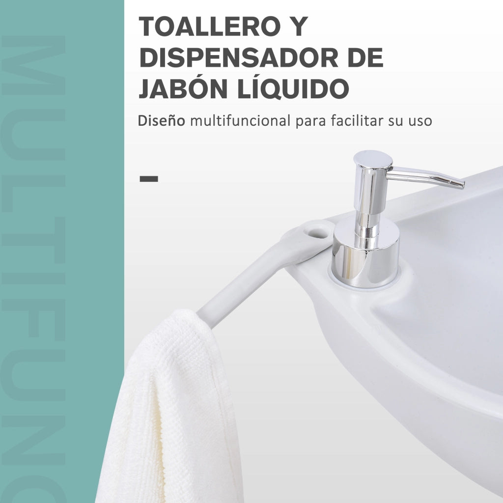 Lavabo Portatile per Esterno con Tanque 17L e Ruote ¨C zephmum ¨C Grigio Chiaro HDPE