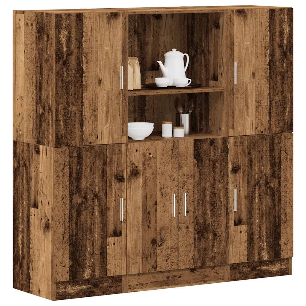 Set di Mobili da Cucina 3 pz Legno Antico in Truciolato 3324158