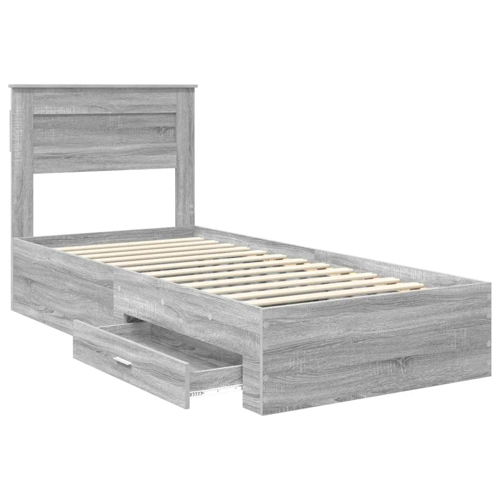 Struttura del letto Grigio Sonoma 90 x 200 cm Legno multistrato 3410040