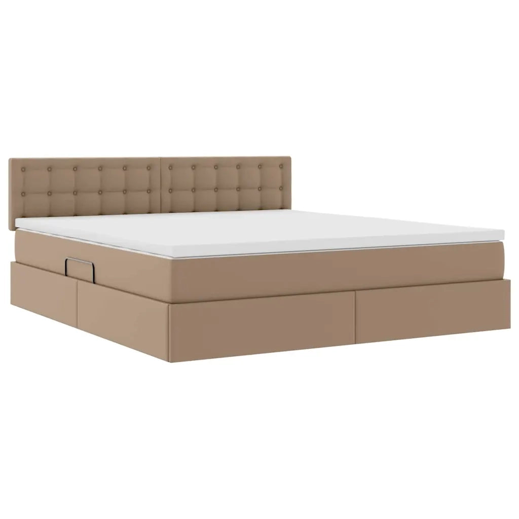 Letto con contenitore e materasso Cappuccino 180 x 200 cm 3370408