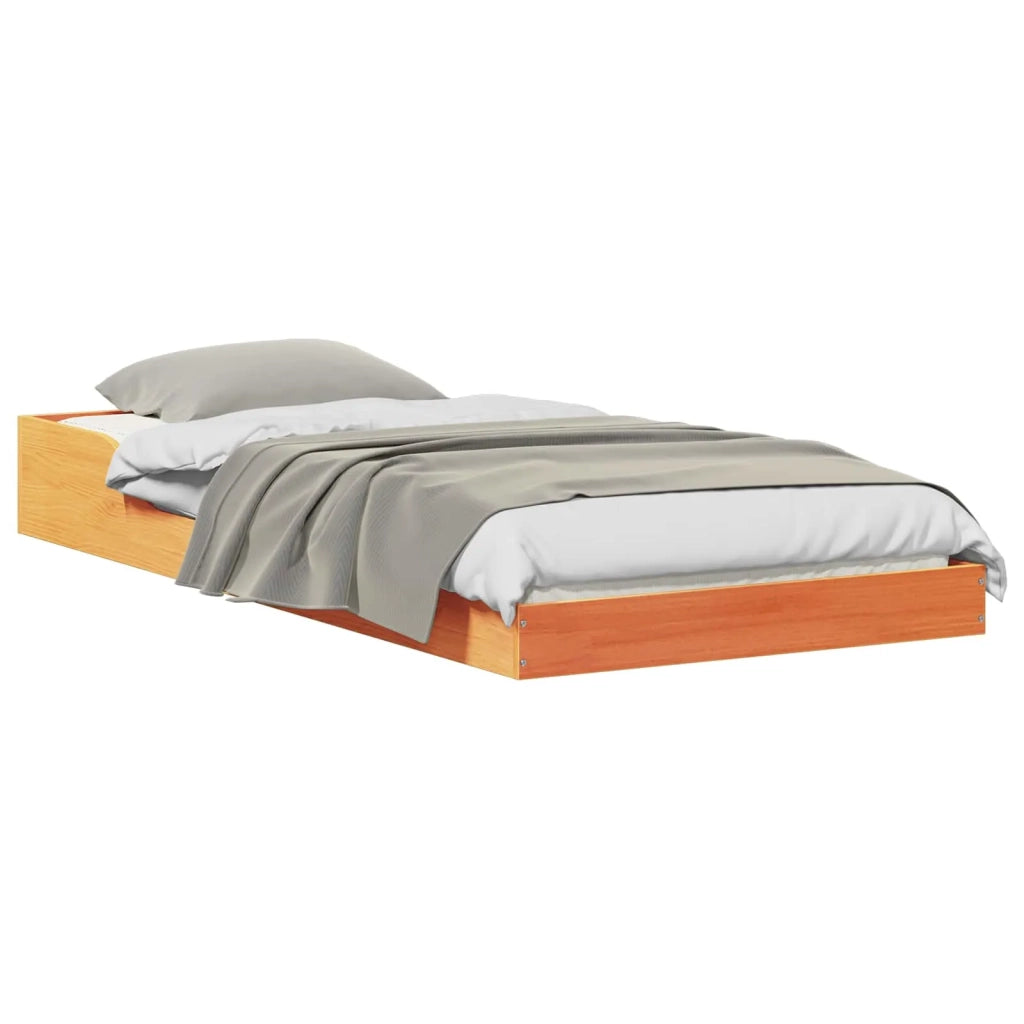 Struttura del letto Marrone cerato 80 x 220 cm Pino massello 873366