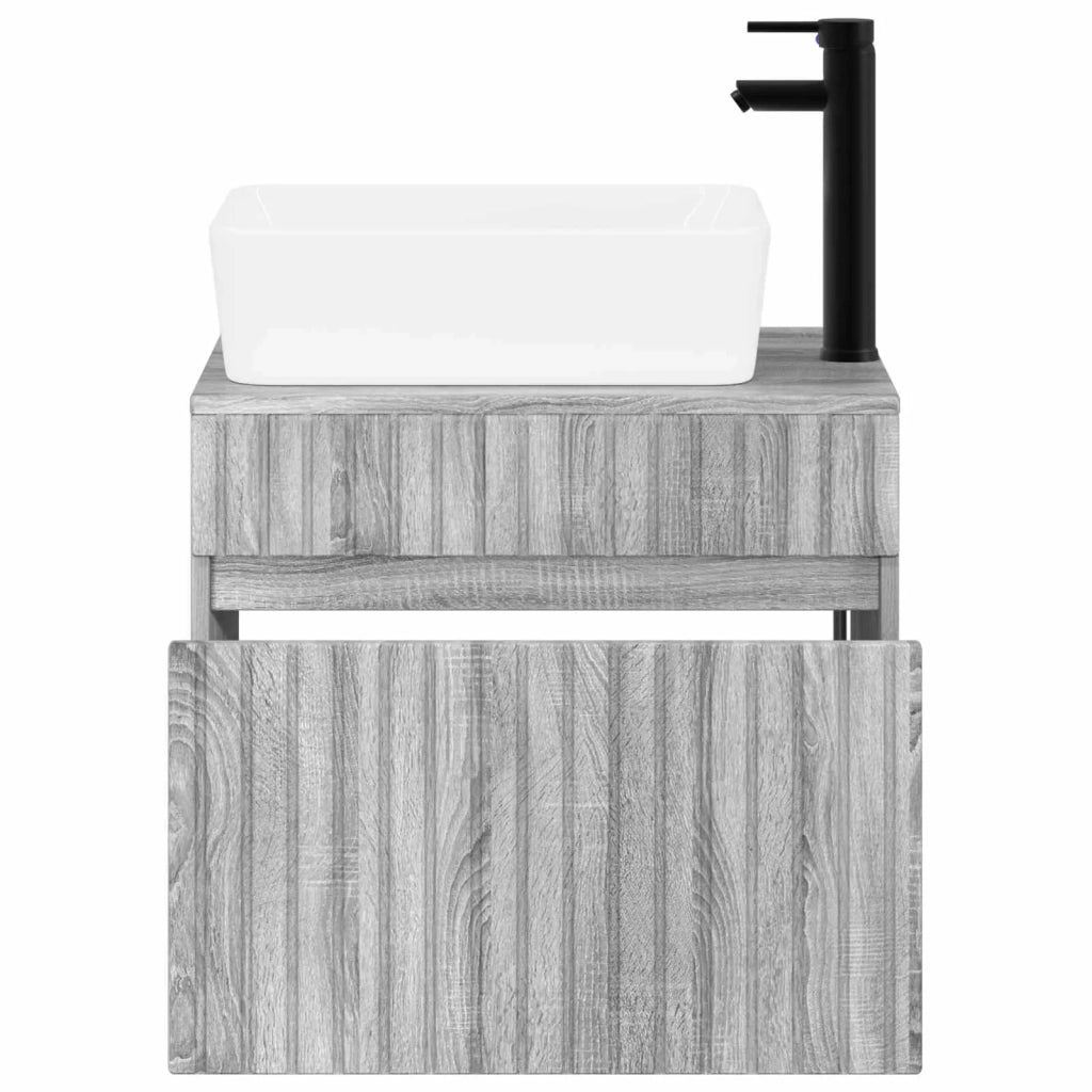 Set di mobili per il bagno Sonoma grigio Legno ingegnerizzato 3404306