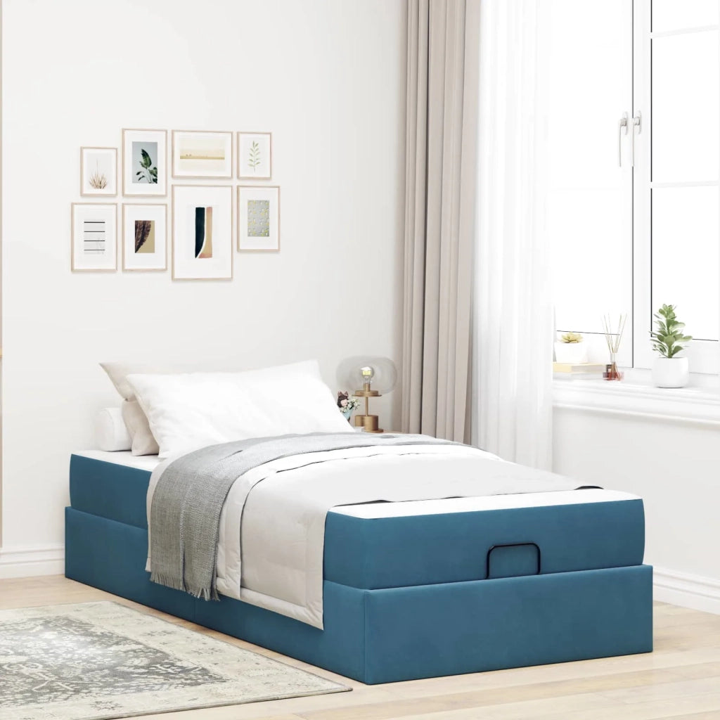 Struttura letto con materasso 2 pcs-Giroletto Blu Velluto