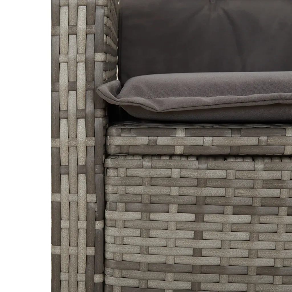 Set da Pranzo da Giardino 5 pz con Cuscini in Polyrattan Grigio 3212240