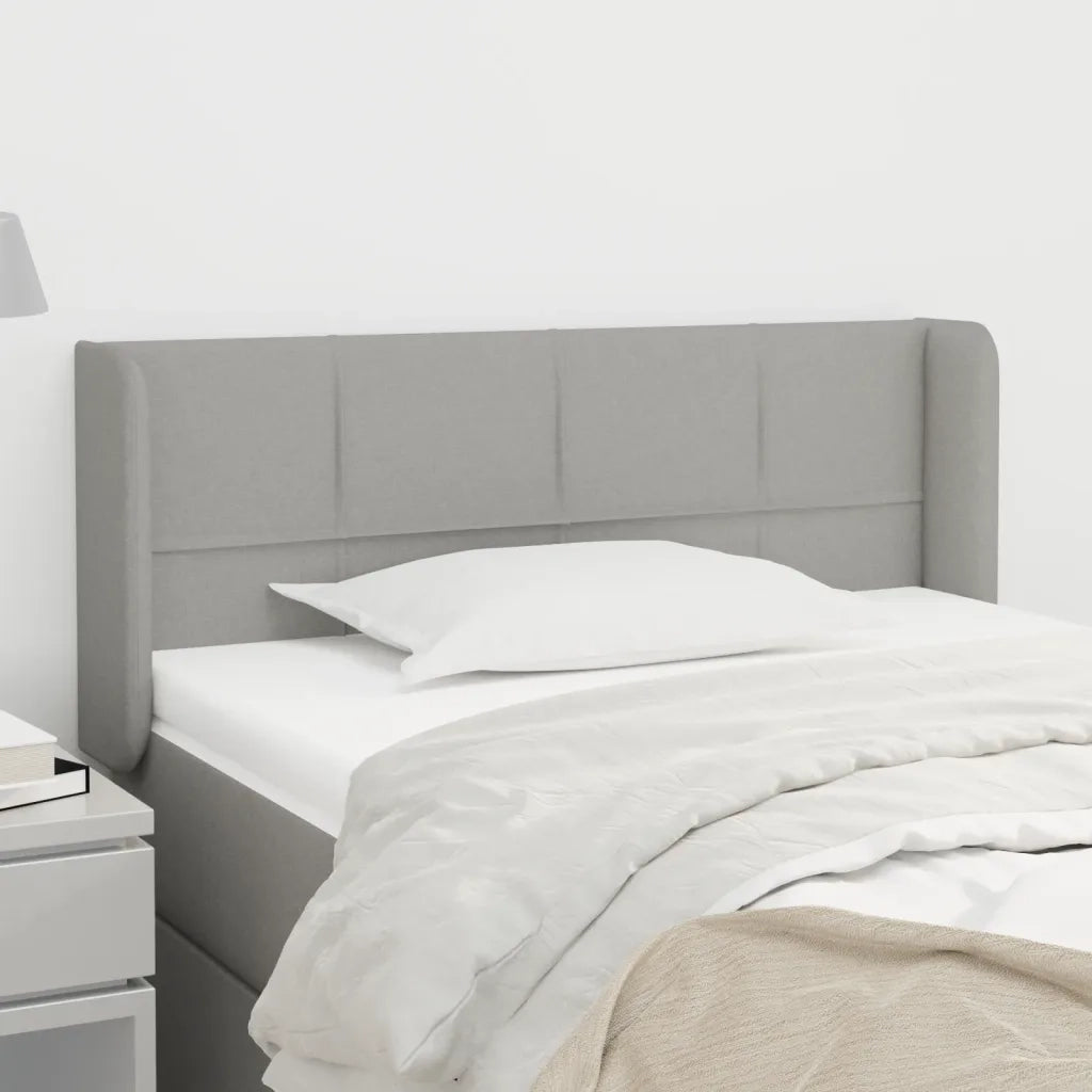 Testiera | Testata ad Orecchio Grigio Chiaro 103x16x78/88 cm in Tessuto