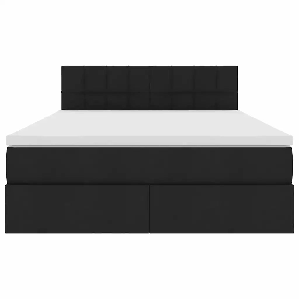 Letto con contenitore e materasso Nero 120 x 200 cm
