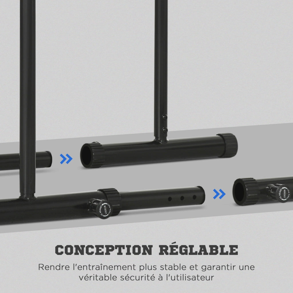 Barre Parallele ¨C Minimal ¨C Nero, Acciaio, 90-102x65x80-90cm