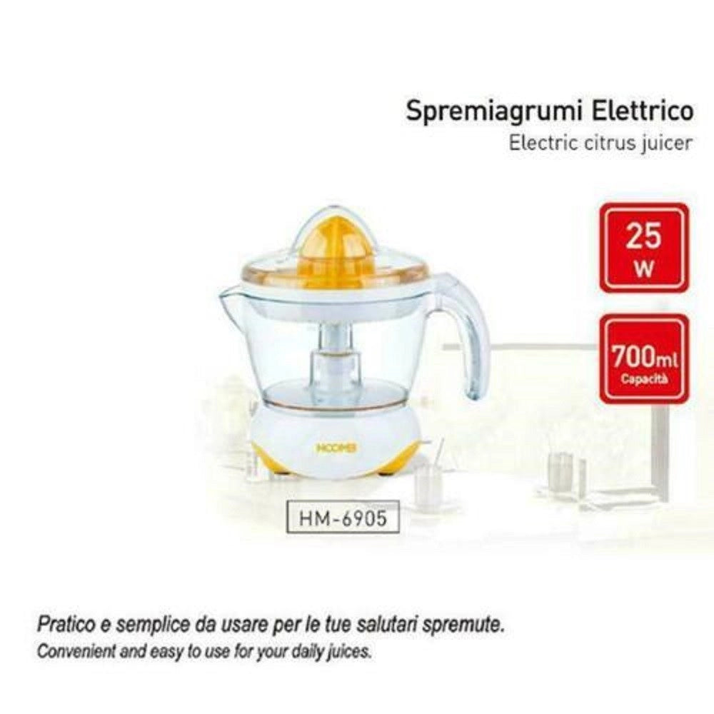 Trade Shop - Spremiagrumi Elettrico 25 Watt 700 Ml Automatica A Pressione Hoomei Hm-6905 -