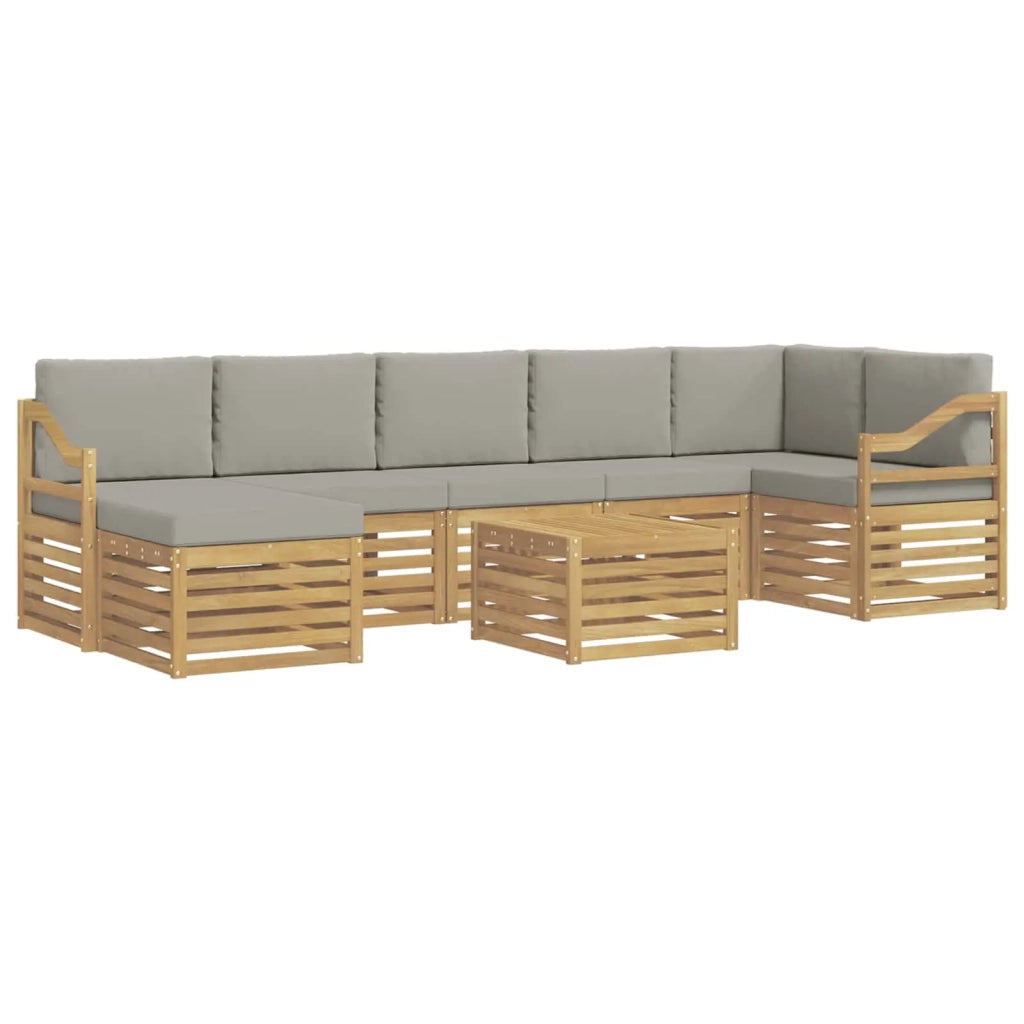 Set di divani da esterno 8 pcs Bianco e Grigio Chiaro 3392251