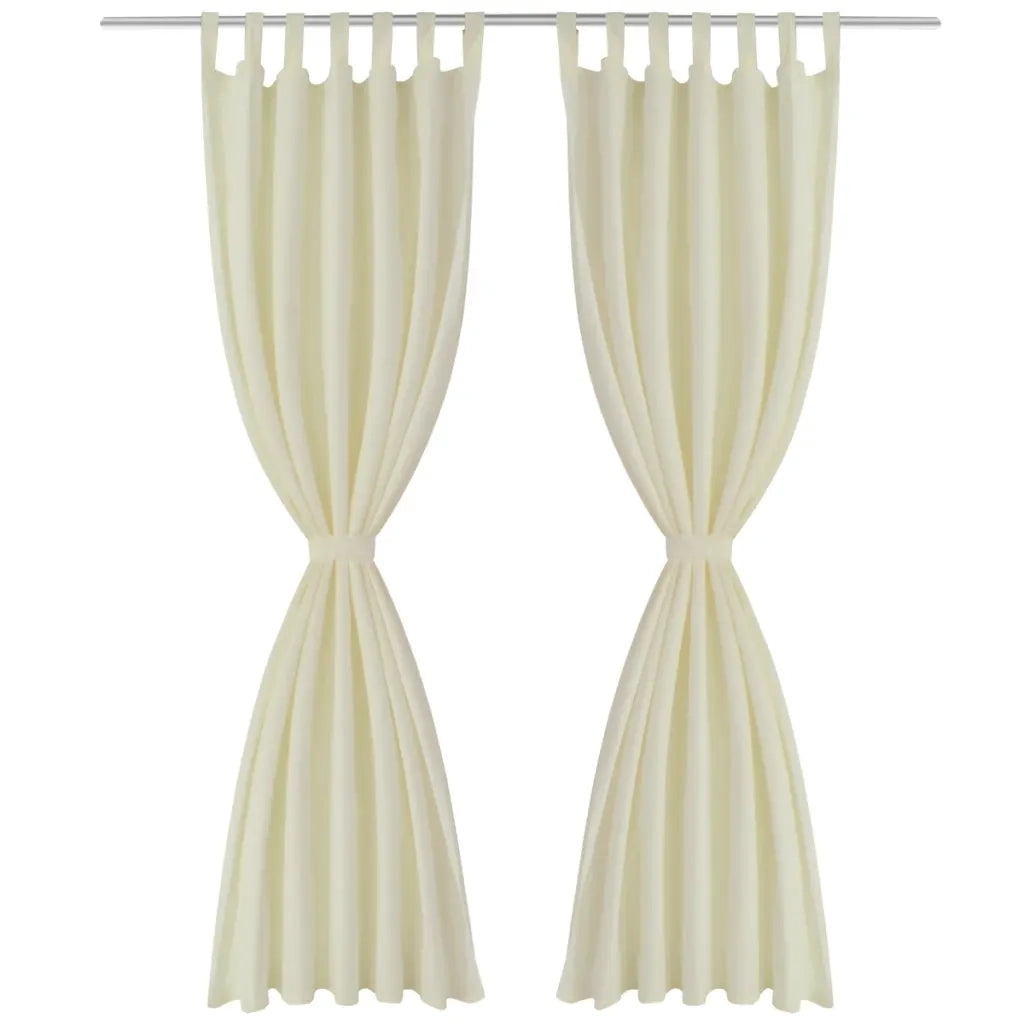 Tende Micro-Raso Crema 2 pezzi con Occhielli 140 x 245 cm 130358