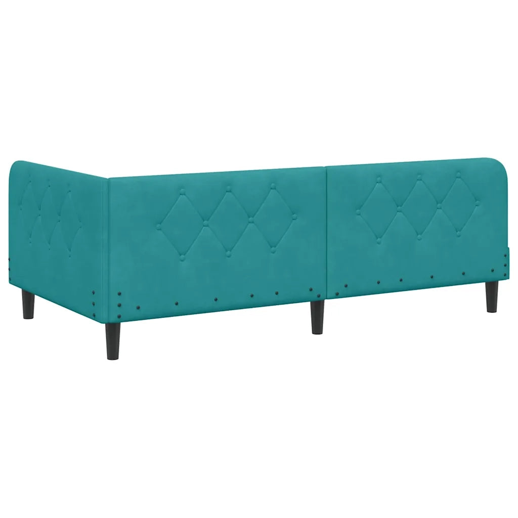 Cornice del letto ad angolo Turchese 90 x 200 cm Velluto 42016614