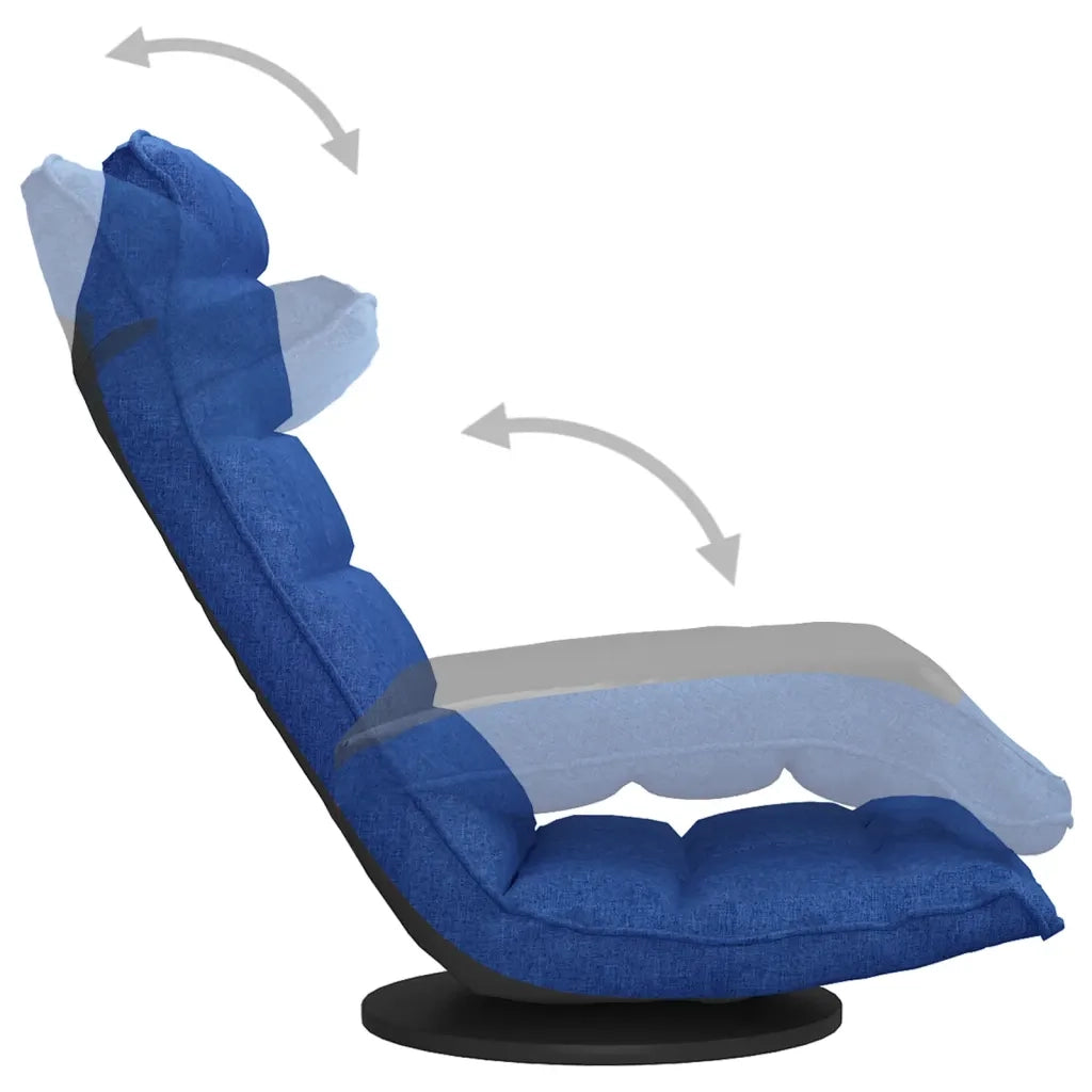 Sedia da Pavimento Girevole Blu in Tessuto 336578