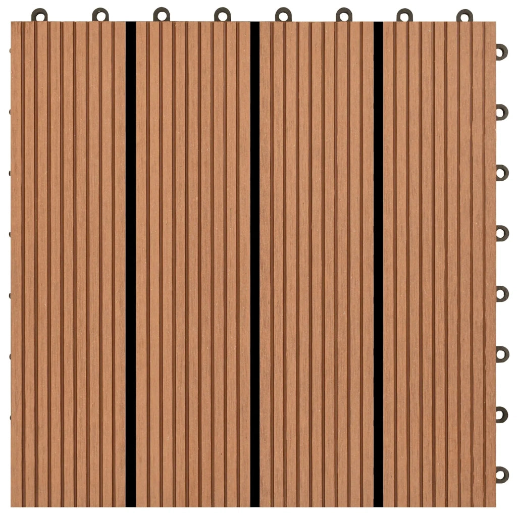Piastrella per Decking 11 pz Marrone 30 x 30 cm WPC CFW2098069