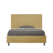 BS COM Letto una piazza e mezza con rete imbottito 120x190 microfibra ocra