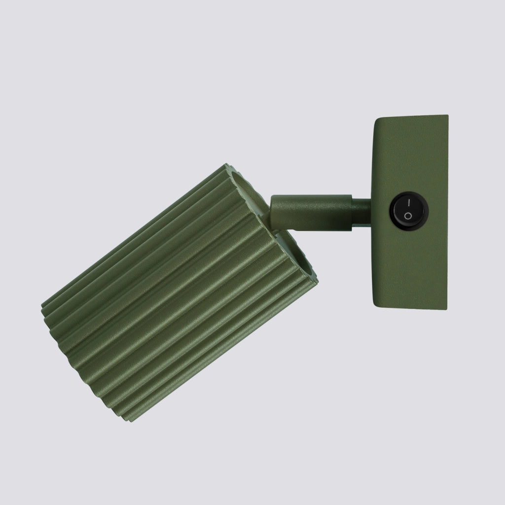 Lampada da parete KARBON verde oliva con interruttore