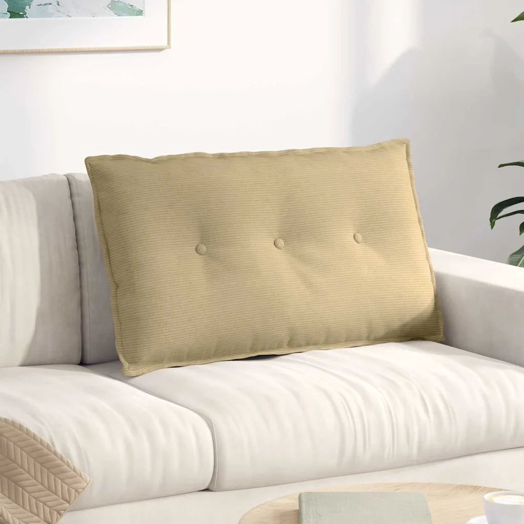 Cuscino per Schiena Grigio Verde 80 x 50 cm Tessuto in Cords 42014740