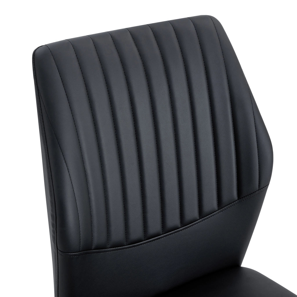Set 4 Sedie da Pranzo ¨C MINIMAL ¨C PU Nero, Gambe Oro in Metallo