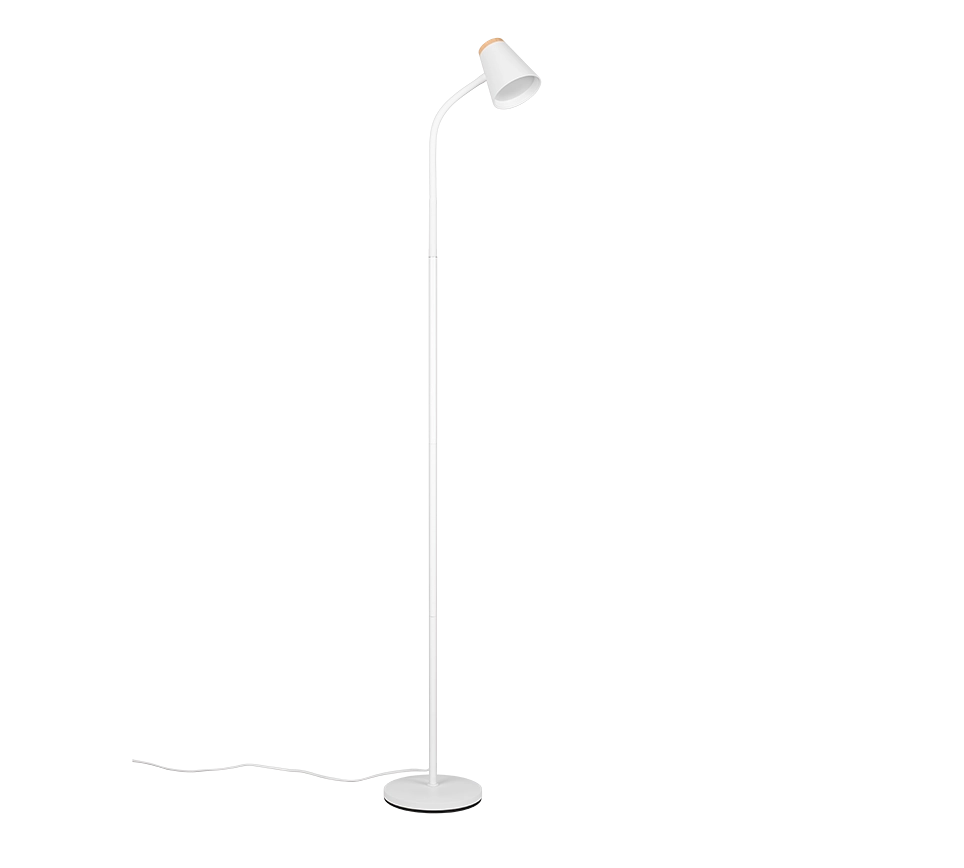 Piantana LED, plastica, bianco, H 145 cm, Pongo