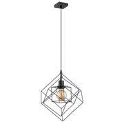 Lampada a sospensione loft nera cubi filo E27 15W Alfa