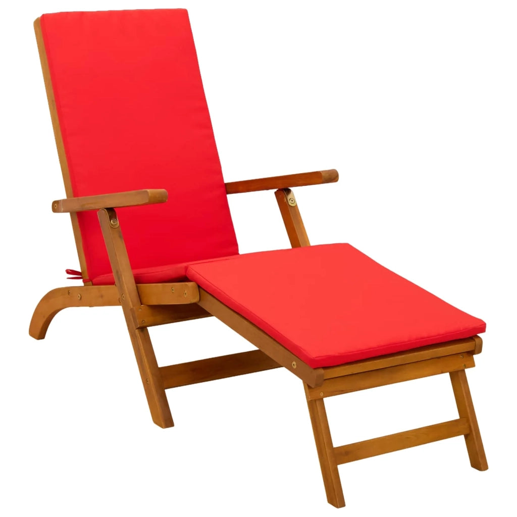 Lettino prendisole reclinabile e pieghevole 3 pcs Rosso 3415412