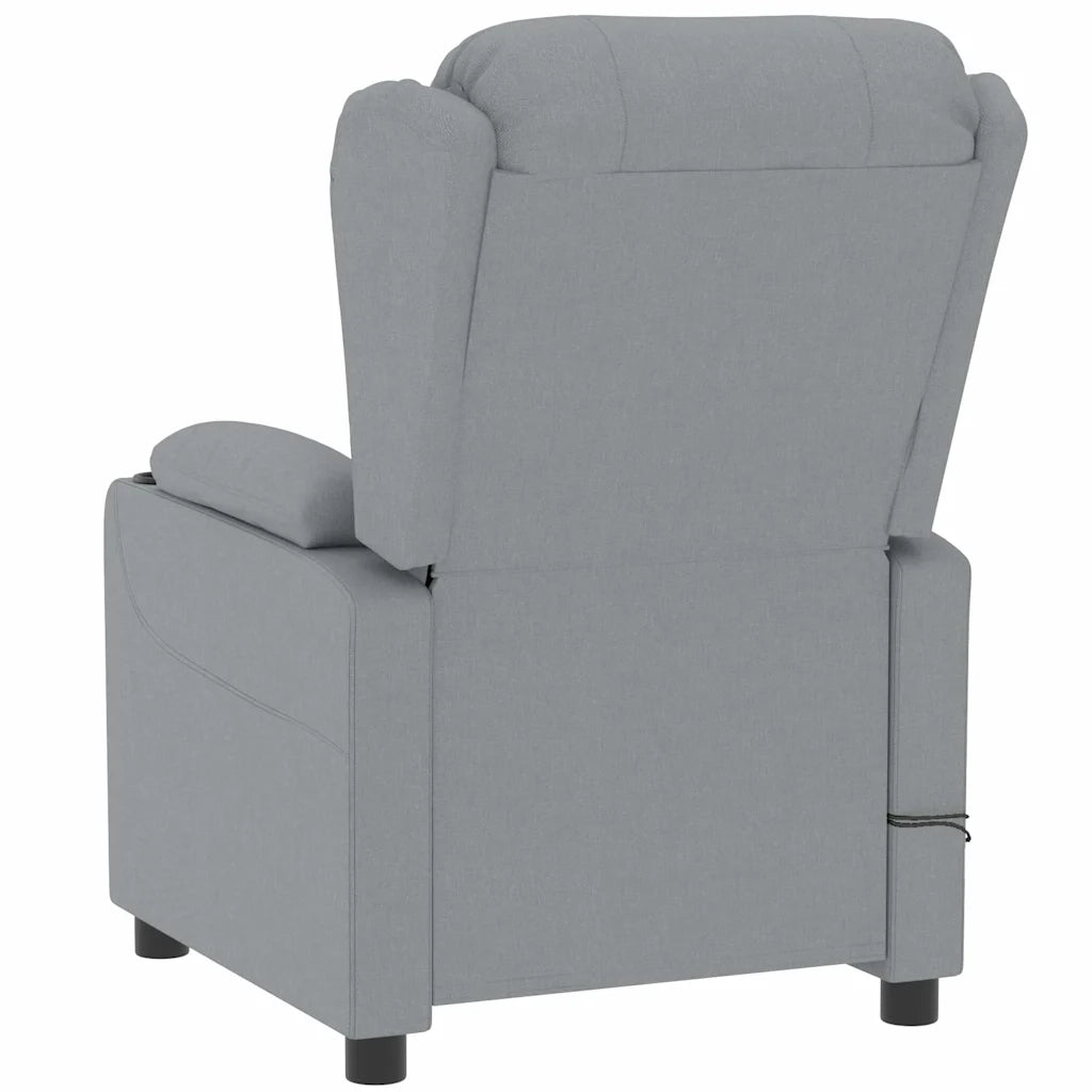 Poltrona Massaggiante Elettrica Grigio Chiaro in Tessuto 3098789