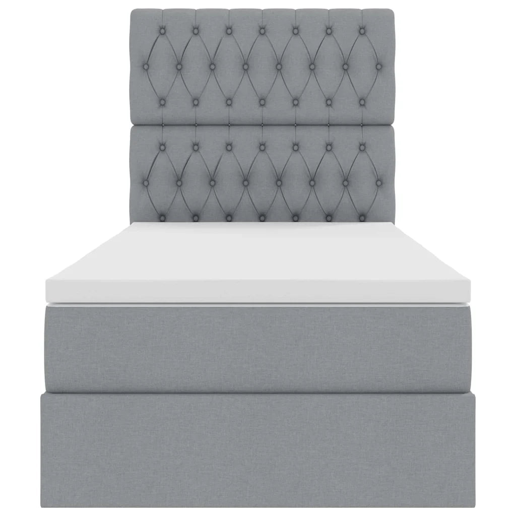 Letto con contenitore e materasso Grigio chiaro 100 x 200 cm 3371823