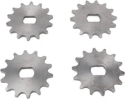 Motor Tandem - Acciaio - 14 Denti - Aggiornamento - 420 Catena - Metallo - Alta Resistenza - Adatto per Motocicletta - Argento Nero - 4 Pezzi