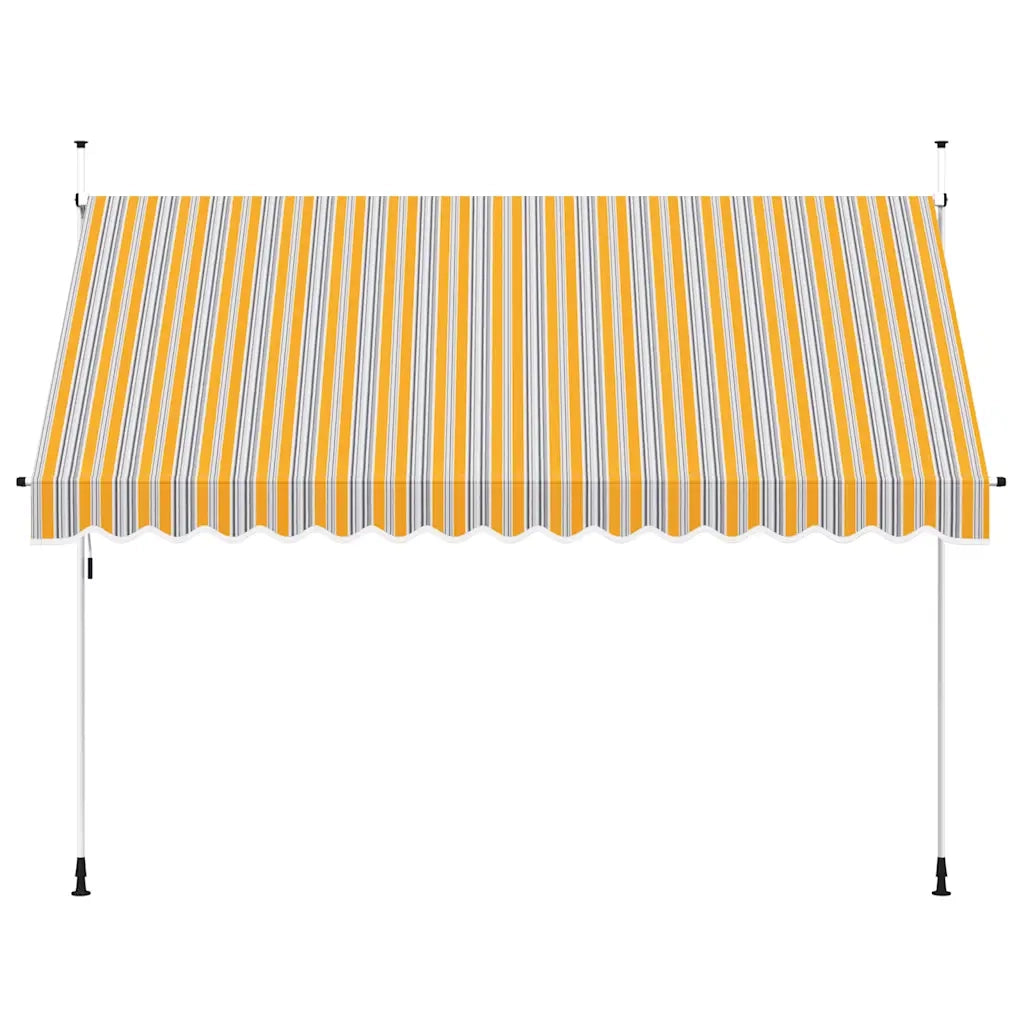 Tenda da Sole Retrattile Manuale 350 cm a Strisce Blu e Gialle 43229