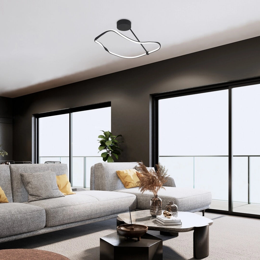 Plafoniera LED moderna nera forma irregolare 38W Rabalux