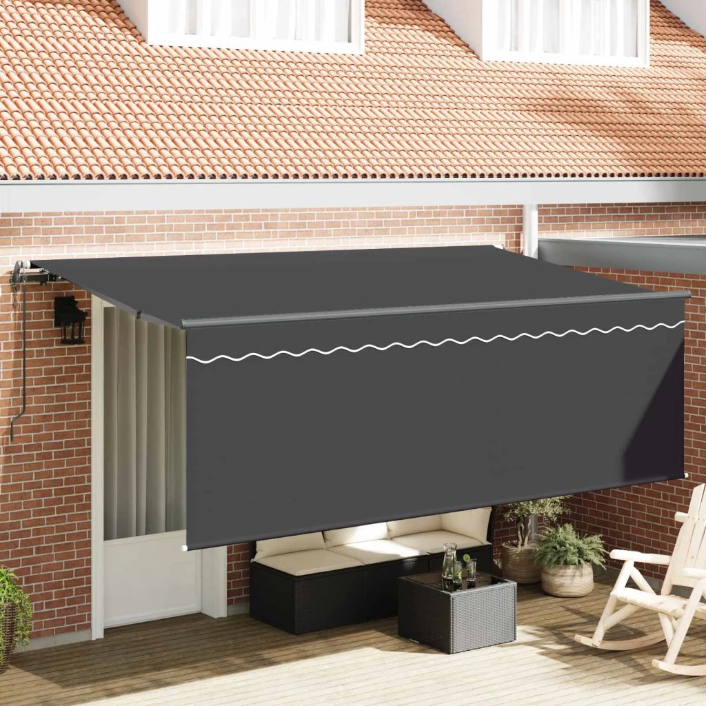 Tenda Retrattile Antracite 400 x 200 cm Poliestere e Alluminio 3329804