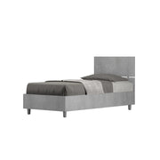 BS COM Letto singolo con rete 80x190 testata dritta cemento