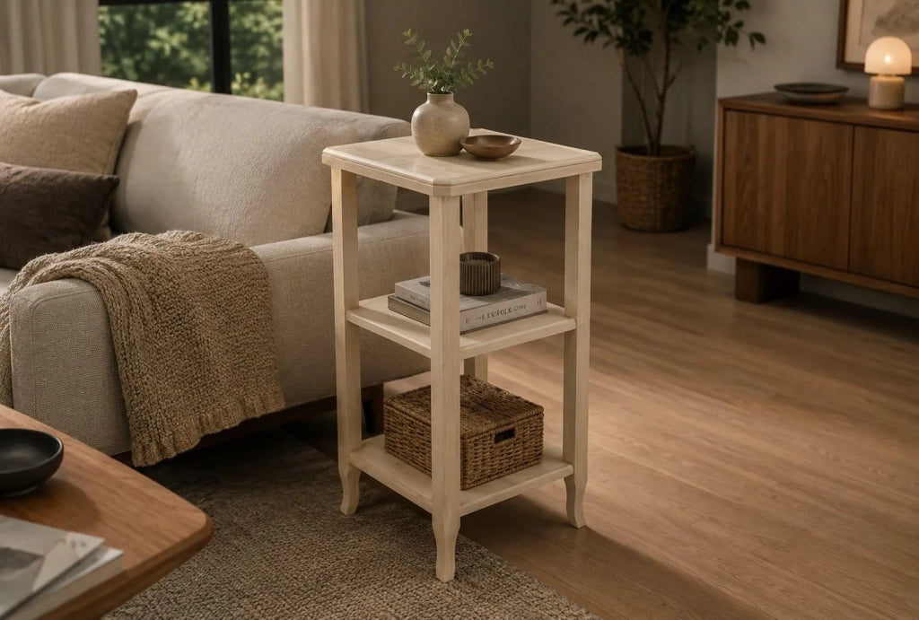 Consolle/etagere in legno grezzo l.40 p.40 h.81 (3121) - Mobili 2G