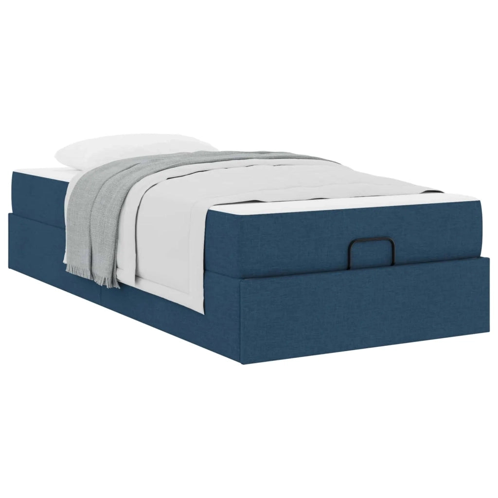 Struttura letto con materasso 2 pcs-Giroletto Blu Tessuto 686061