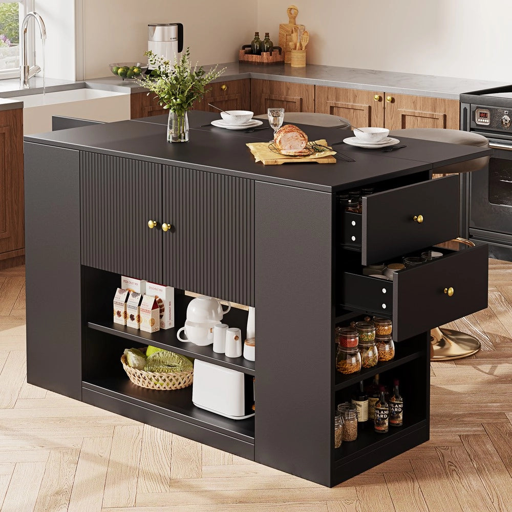 Credenza Cucina con Cassetti e Ripiani ¨C Xylo ¨C Nero