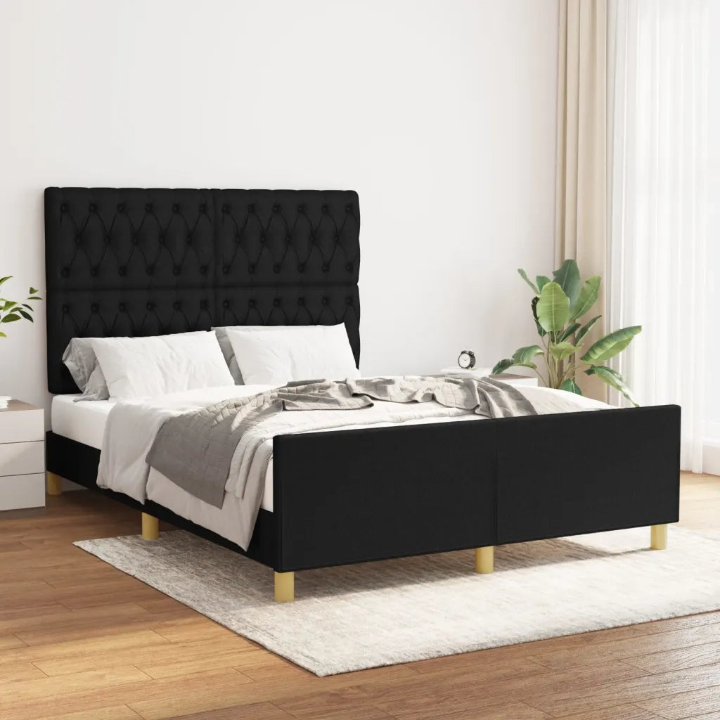 Giroletto senza Materasso Nero 140x200 cm in Tessuto