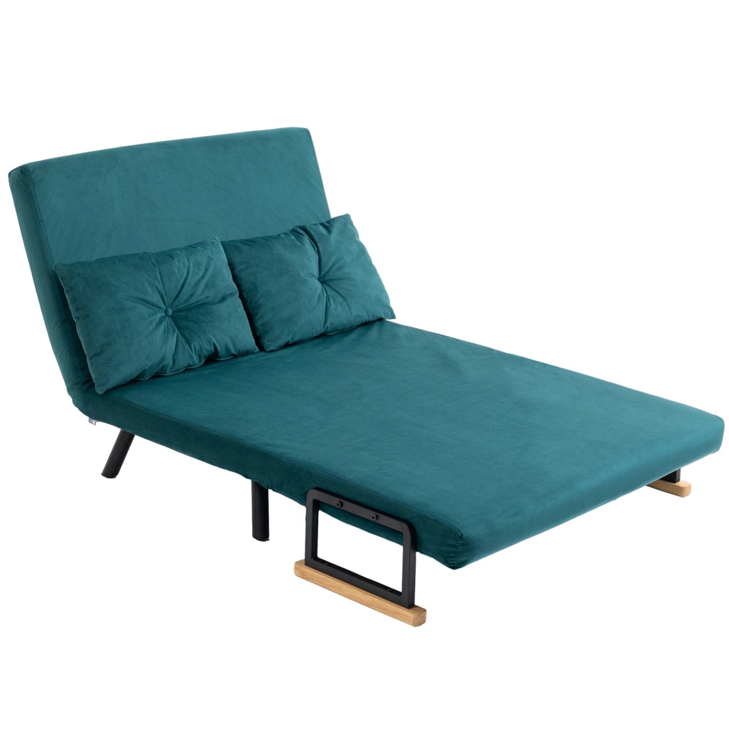 Divano letto 2 posti con cuscini e schienale regolabile ¨C zephmum ¨C velluto verde