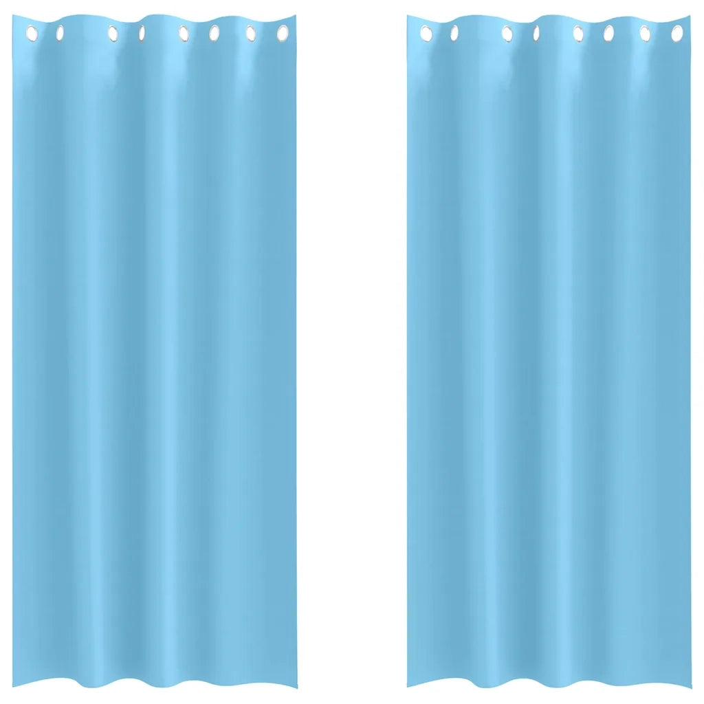 vidaXL Tende con tende 2 pcs Azzurro Poliestere