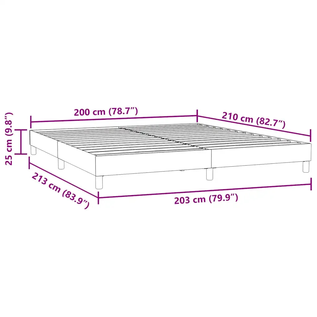Letto matrimoniale | Letto per adulti | Giroletto senza Materasso Blu Scuro 200x210 cm in Velluto