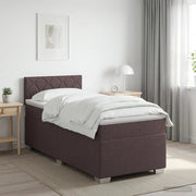 Letto box spring con materasso Marrone Scuro 90 x 190 cm 3450379