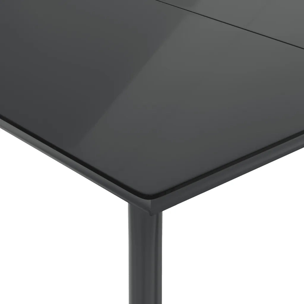 Set da Pranzo da Giardino 7 pz Nero con Cuscini in Polyrattan