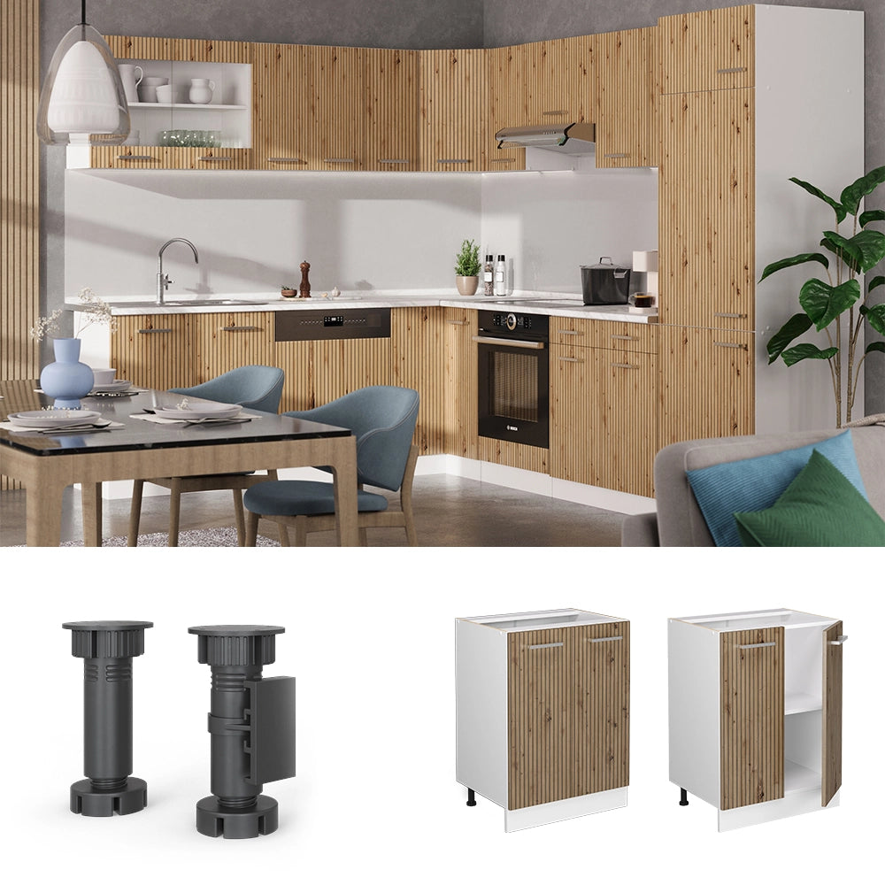 Vicco Mobiletto base cucina Rovere artigianale 60 cm , PL Rovere