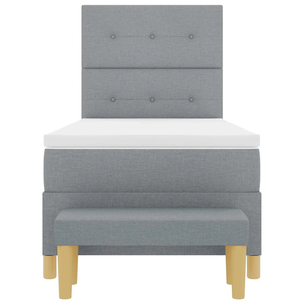 Letto a molle con testiera Grigio chiaro 200 x 80 cm Tessuto 3344254