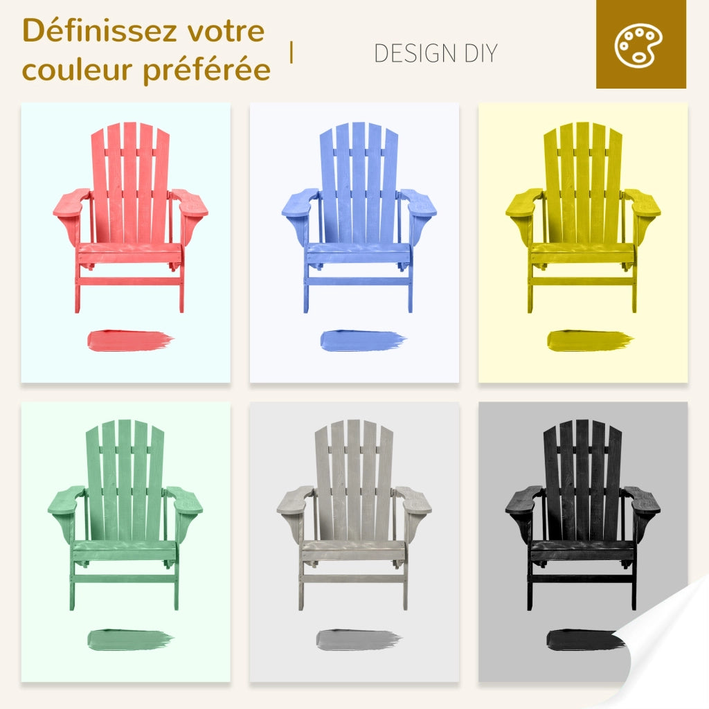 Poltrona Adirondack da Giardino ¨C Xylo ¨C Legno Massello Abete Naturale 78x89x88 cm
