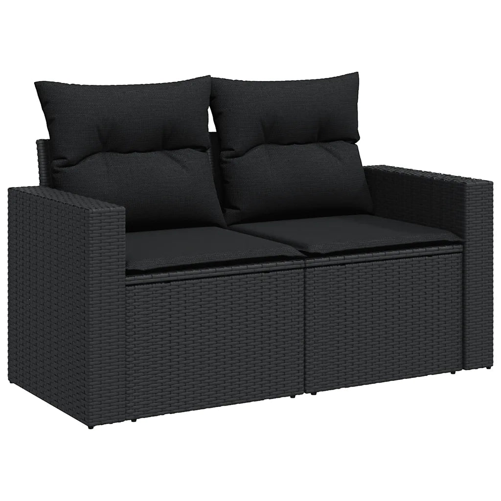 Set Divani da Giardino 5 pz con Cuscini in Polyrattan Nero 3326306