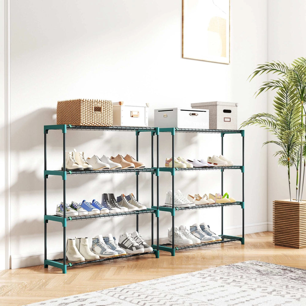 Supporto per Piante 4 Livelli ¨C Xylo ¨C Metallo Verde Interno Esterno Set 2 Pezzi