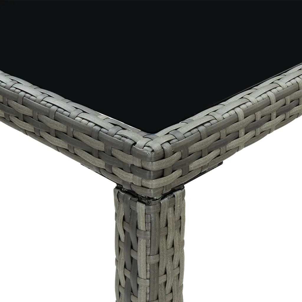 Set da Bar da Giardino 7 pz con Cuscini in Polyrattan Grigio 3064824