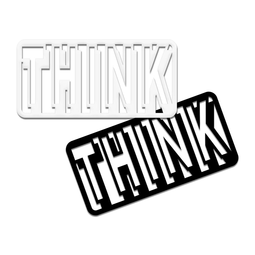 THINK - Quadro moderno in pvc solido 48 x 95 cm Colore: nero