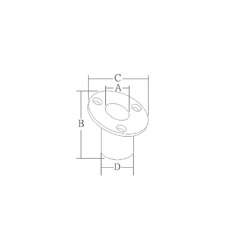BASE INOX AD INCASSO SOCKET FOR FLAGPOLE Ø MM.25